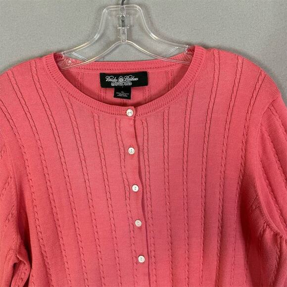 Brooks Brothers Cardigan Sweater Women Sz XL Cable Knit Casual Preppy Academicia - Picture 4 of 14